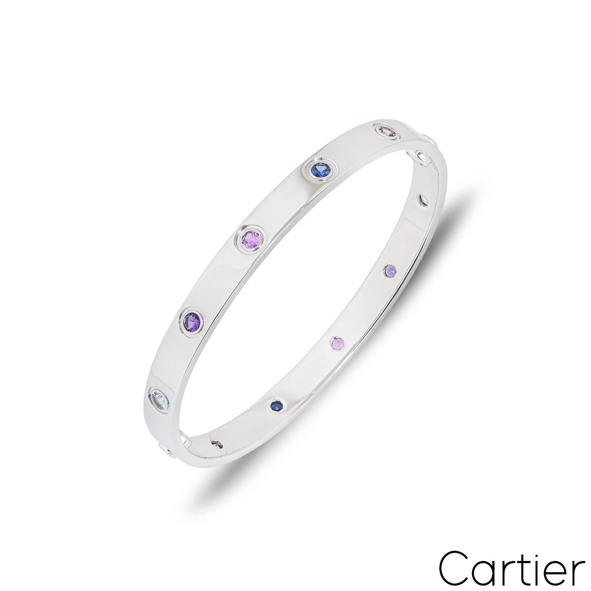 Cartier White Gold Coloured Stones Love Bracelet Size 16 B6036316 Cartier White Gold Coloured Stones Love Bracelet Size 16 B6036316